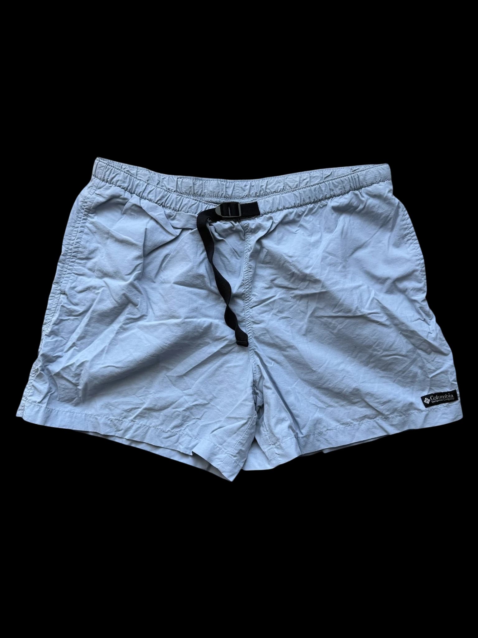 Vintage Columbia Women's Blue Nylon Hiking Shorts with Adjustable Buckle Waist primary product image